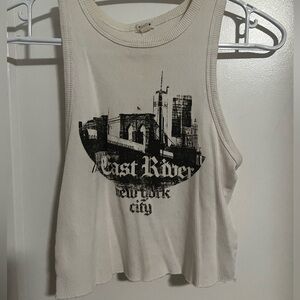 East River NYC White Tank Top